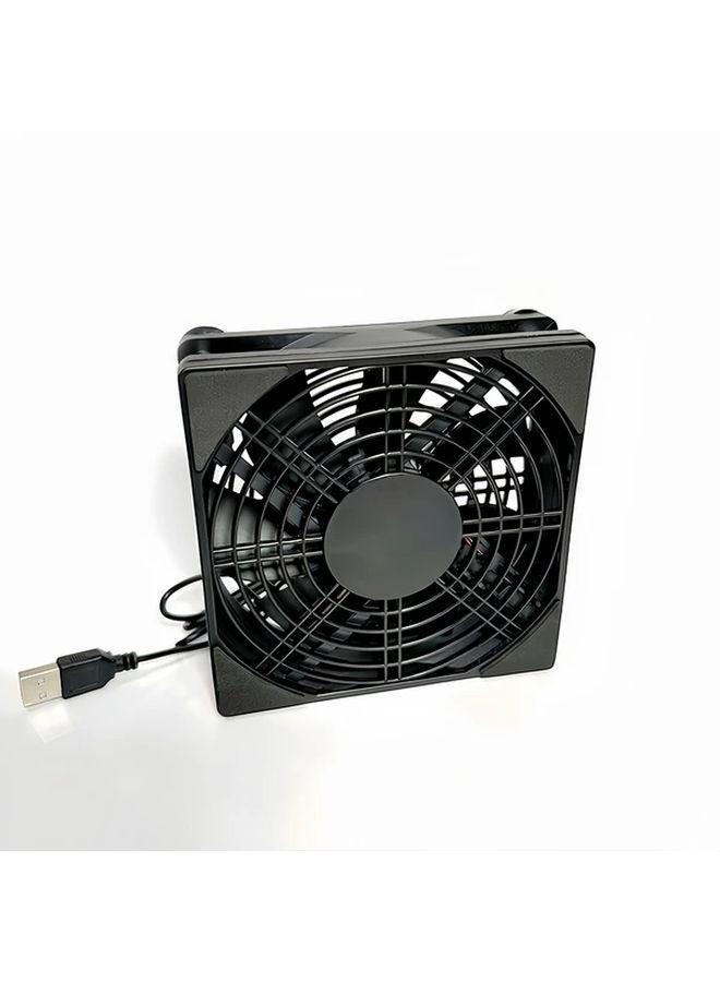 XFast Black USB Cooling Fan For Router Server Computer Chassis Lightweight Radiator - Image 1